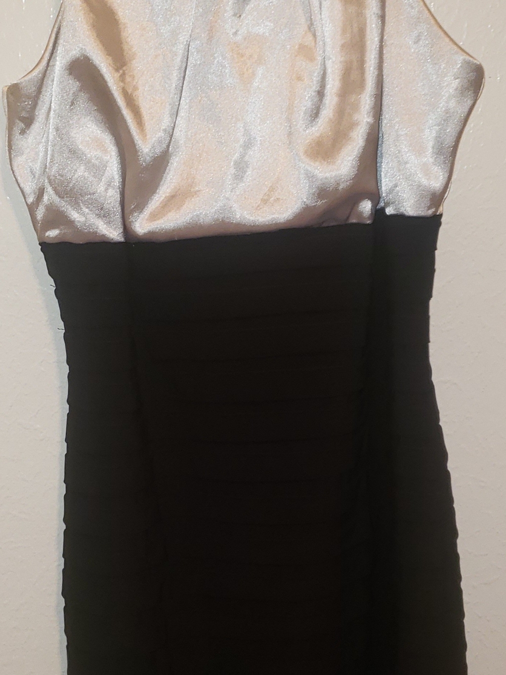 Scarlett Nite Strapless Two-Tone Silver and Black Cocktail Dress
